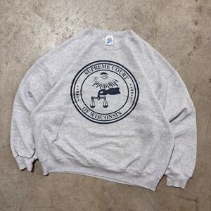 Vintage 90s Jerzees Made In USA Wisconsin Supreme Court Sweatshirt XL Law School